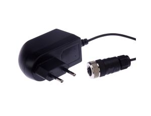 Zasilacz DC wtykowy 34x43x75mm 24W 1A PIN 1/3 100-240V AC złącze M12 4-pinowe napięcie wyjściowe 24V NY000004