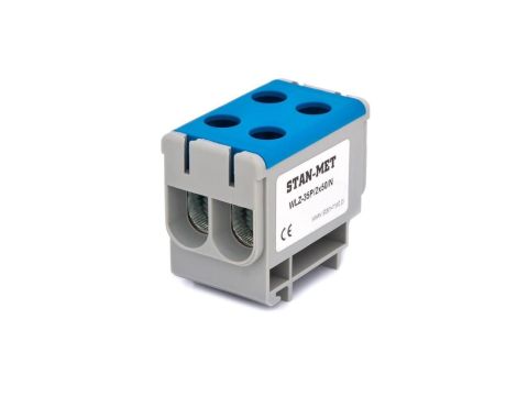 Złączka szynowa gwintowa al/cu 2x50mm2 niebieska WLZ-35P/2x50N