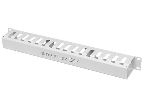 Organizator kabli RACK 19 cali 1U metalowy zamykany grzebieniowy szary