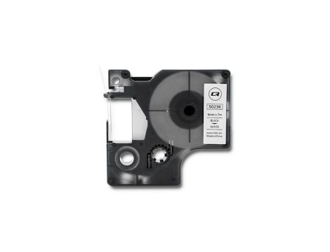 Qoltec Taśma do DYMO D1 43613 6mm x 7m Biała/Czarny nadruk