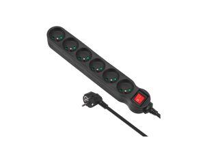 Listwa zasilająca przedłużacz 6 gniazd z wył czarny 3m Maclean Energy MCE187 2300W MCE187