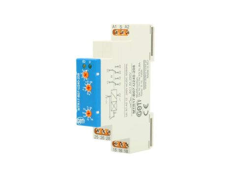 Przekaźnik czasowy styki 2Px8A AC1 zasilanie 12 240VAC/DC MTR17-B07-U240-208
