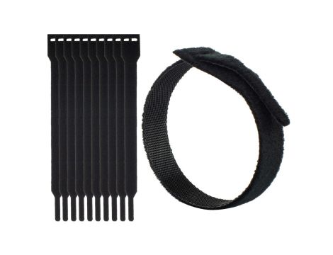 Opaski rzepowe 20x200 BTB Straps czarne /opakowanie 10szt./