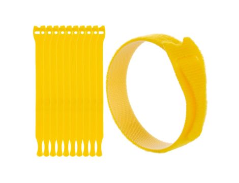 Opaski rzepowe 20x200 BTB Straps żółte /opakowanie 10szt./