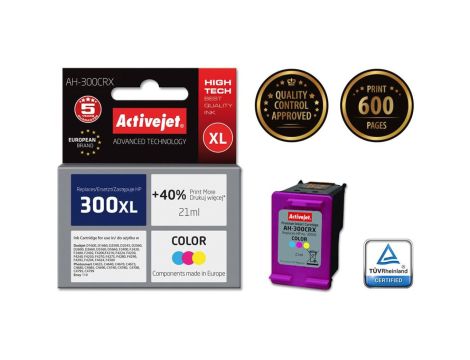 Tusz Activejet AH-300CRX (zamiennik HP 300XL CC644EE Premium 21 ml kolor)