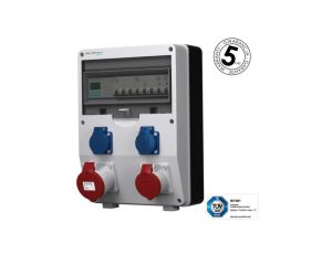 Rozdzielnica budowlana z licznikem 3F Siemens pTD-S 32A 16A 2x230V gniazda Mennekes Schuko Doktorvolt 4838