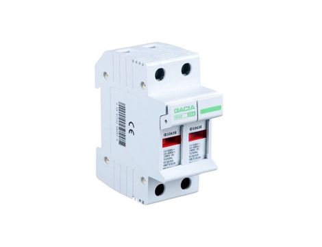 Podstawa bezpiecznikowa PV z kontrolką 2P 10x38mm 32A 1000V DC / Gacia