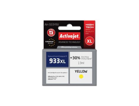 Tusz Activejet AH-933YRX (zamiennik HP 933XL CN056AE Premium 13 ml żółty)