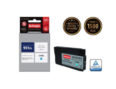 Tusz Activejet AH-951CRX (zamiennik HP 951XL CN046AE Premium 25 ml niebieski)