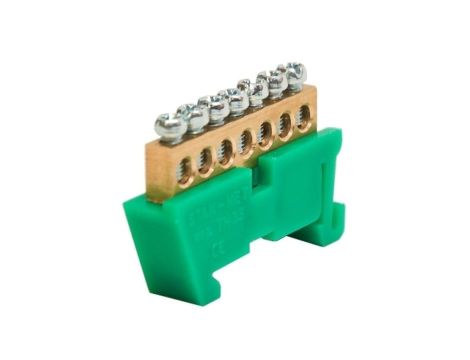 Listwa zaciskowa zerowa 7x10mm2 zielona TH 35-7/Z