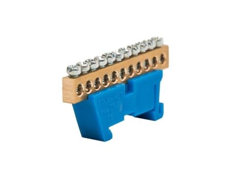 Listwa zaciskowa zerowa 11x10mm2 niebieska TH 35-11/N