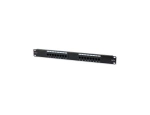 Patch Panel 1U UTP 16x RJ45 Cat5e Czarny