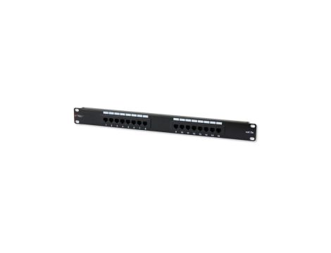 Patch Panel 1U UTP 16x RJ45 Cat5e Czarny