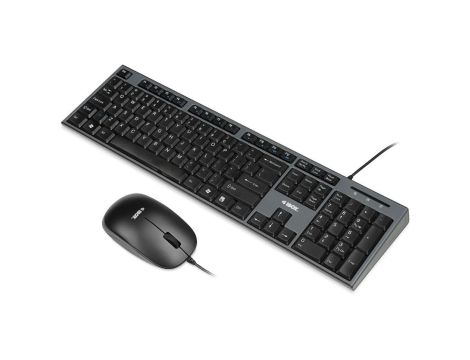 Zestaw klawiatura + mysz IBOX IKMS606 (USB 2.0 (US) kolor czarny optyczna 800 DPI)