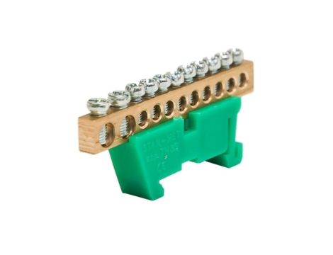 Listwa zaciskowa zerowa 9x10mm2 + 2x16mm2 zielona TH 35-11/25/Z