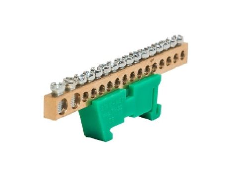 Listwa zaciskowa zerowa 14x10mm2 + 2x16mm2 zielona TH 35-16/25/Z