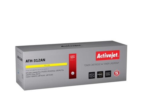 Toner Activejet ATH-312AN (zamiennik Canon, HP 126A CRG-729Y, CE312A Premium 1000 stron żółty)