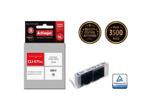 Tusz Activejet ACC-571GNX (zamiennik Canon CLI-571G XL Supreme 12 ml szary)