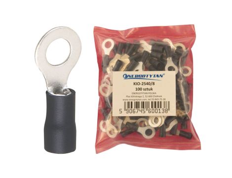 Końcówka oczkowa izolowana / Końcówka oczkowa 2,5-4,0 mm2 / KIO-2540/8 / 100 sztuk