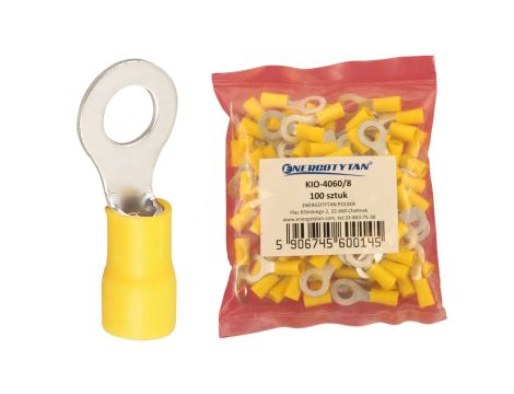 Końcówka oczkowa izolowana / Końcówka oczkowa 4-6 mm2 / KIO-4060/8 / 100 sztuk