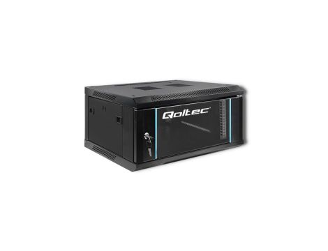 Qoltec Szafa RACK 19 4U 600 x 280 x 450 Hartowane drzwi Wisząca Stalowa obudowa Zamek Czarna