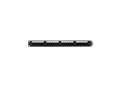 Qoltec Patch panel RACK 24 porty kat.5E UTP Czarny
