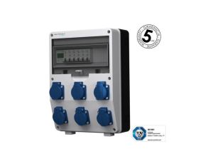 Rozdzielnica budowlana z licznikiem 1F Siemens pTD-S 6x230V gniazda Menneks Schuko Doktorvolt 4814