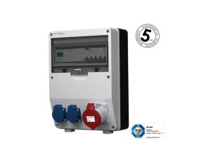 Rozdzielnica budowlana z licznikiem 3F Siemens pTD-S/FI 32A 2x230V gniazda Mennekes Schuko Doktorvolt 4807