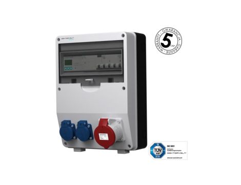 Rozdzielnica budowlana z licznikiem 3F Siemens pTD-S/FI 32A 2x230V gniazda Mennekes Schuko Doktorvolt 4807