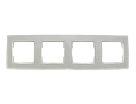 Ramka poczwórna pozioma biała - Argo 9304H