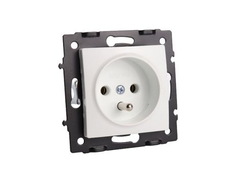 Gniazdo pojedyncze z uziemieniem z/u białe 16A 250V - Argo 9008