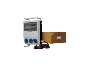 Rozdzielnica budowlana na stojaku z kablem i licznikiem zużycia energii TD-S/FI SKH 3x230V Schuko Doktorvolt 0489