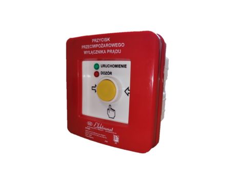 Przycisk ppoż. p/t 2 tory prądowe 12A NC-NC przyciskowy diody czerw/ziel 230V AC/230V AC PPWPp-3 B/4 904560