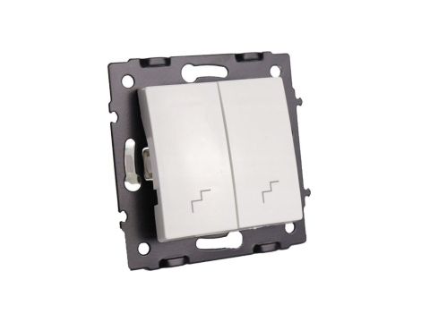 Łącznik włącznik schodowy podwójny biały - Argo 9045