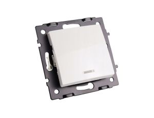 Łącznik włącznik pojedynczy z podświetleniem biały - Argo 9121