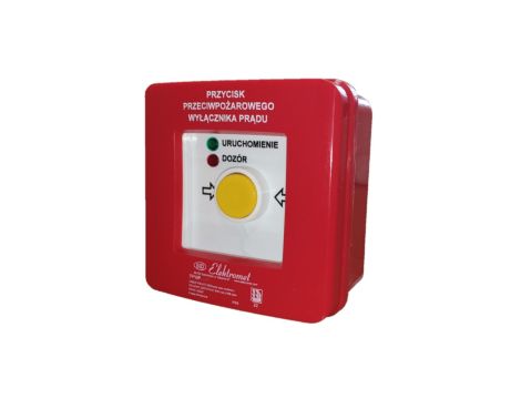 Przycisk ppoż. n/t 2 tory prądowe 12A NC-NC samoczynny diody czerw/ziel 24VDC/24V DC PPWP-3s A/1 901404