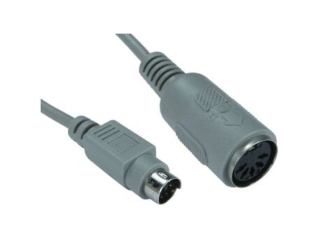 Kabel KVM, dł. 150mm - Męskie 5-stykowe DIN - Żeńskie 6-stykowe Mini DIN, kolor: Szary, RS PRO