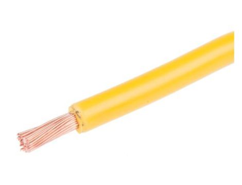 Kabel trzynormowy, dł. 100m 2,5 mm, 30 A, 1 kV DC, 600 V AC, Maks. +105C Żółty Zgodność z trzema normami, RS PRO