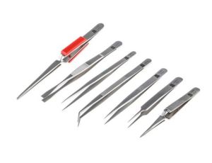 Zestaw pęset, materiał: Stal nierdzewna, RS PRO