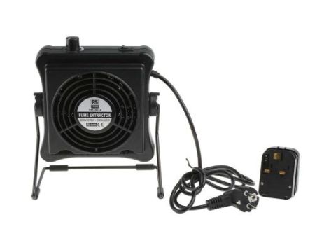 Pochłaniacz oparów, 23W, 220 → 240V, Filtr węglowy 220mm, Typ F — wtyczka Schuko z konwerterem UK, RS PRO 220mm