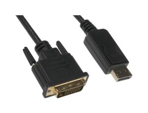 Zespół cyfrowych kabli wideo i monitorowych 5m Męskie DisplayPort to Męskie DVI-D Czarny