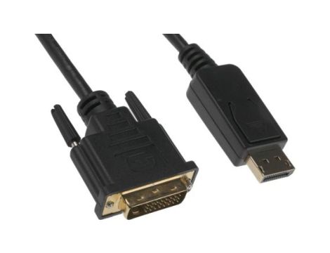 Zespół cyfrowych kabli wideo i monitorowych 5m Męskie DisplayPort to Męskie DVI-D Czarny