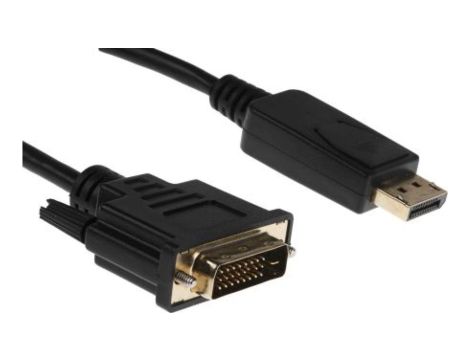 Zespół cyfrowych kabli wideo i monitorowych 1m Męskie DisplayPort to Męskie DVI-D Czarny