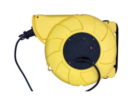 16m Przedłużacz bębnowy 16m 1 gniazda z automatycznym zwijaniem 230 V AC Czarny BS Szpula kablowa