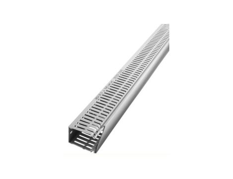 Koryto kablowe Szary PVC Otwarty Koryto panelowe z otworami 100 mm 80mm 2m RS PRO