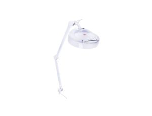 Lampa z lupą, 3dioptrii, 125mm, Montaż zaciskowy na stole, LED, 14.5W, 230V ac, Typ G – brytyjski 3-stykowy