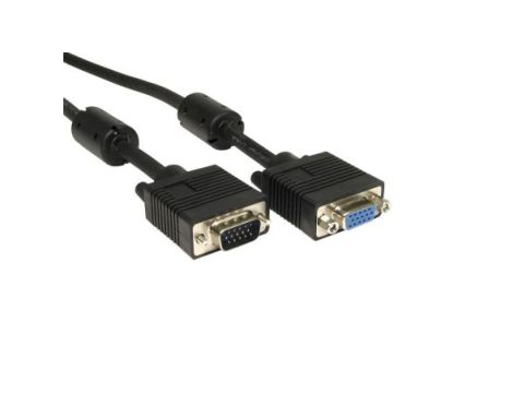 Zespół cyfrowych kabli wideo i monitorowych 3m Męskie złącze VGA/SVGA to Żeńskie VGA/SVGA Czarny