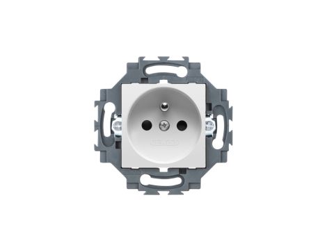 Gniazdo z uziemieniem 2P+E 16A z przesłonami styków, zaciski śrubowe, biały, Dahlia GW35212W