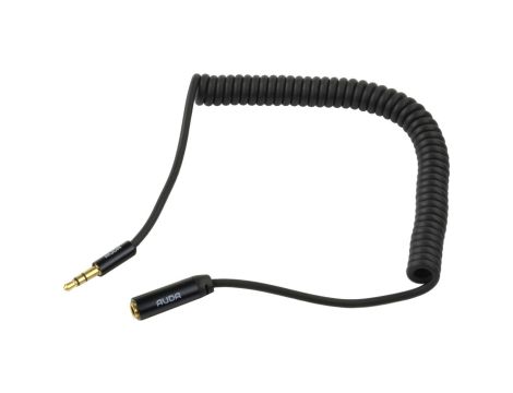 AUDA Slim Przedłużacz spiralny Audio AUX mini Jack 3,5mm Stereo (wtyk / gniazdo) /1,5m/