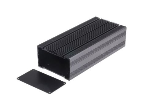 Obudowa radiatora wentylowana, aluminiowa, Czarny, 225 x 105 x 60.5mm, RS PRO